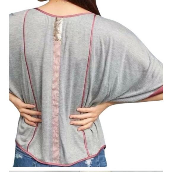 Anthropologie Tiny Patchwork Velvet Dolman Sleeve Top S - Picture 6 of 8